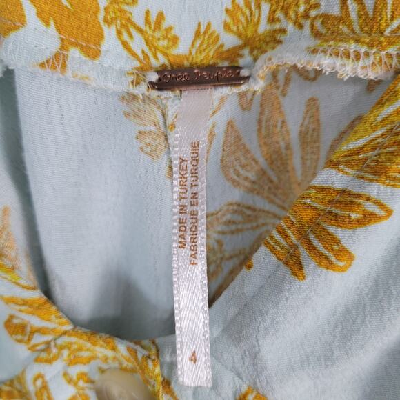 Free People Be The One Jumpsuit sz 4 floral boho festival open back wide leg - Picture 6 of 8